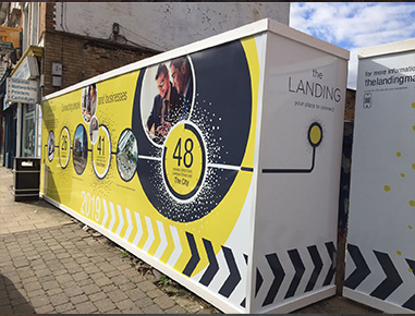 Installatio of hoarding graphics